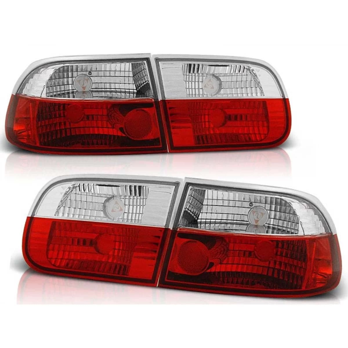 Tuning tail light set suitable for Honda CIVIC 0 09.1991-08.1995 3 doors with red and white base, left and right
