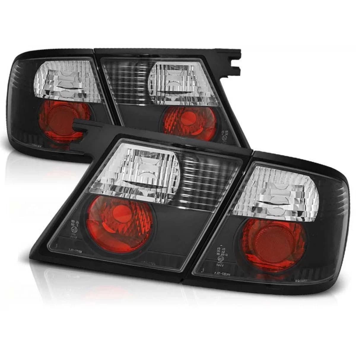 Tuning tail light set suitable for NISSAN PRIMERA P11 1996-1998 hatchback with black base, left and right