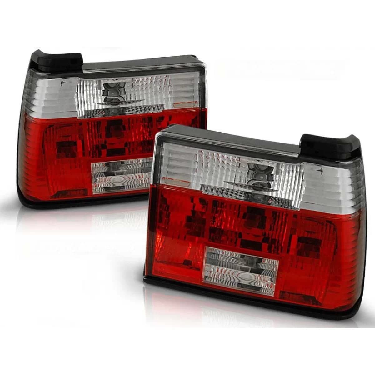 Tuning tail light set suitable for Volkswagen JETTA 01.1984-08.1991 sedan with red and white base, left and right