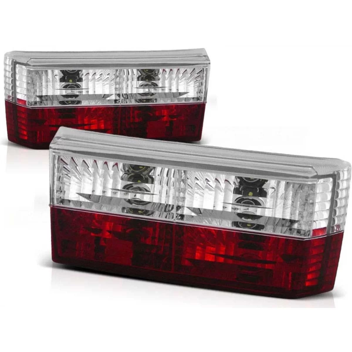 Tuning tail light set suitable for Volkswagen Golf Mk1 1974-1980 hatchback, Golf Mk1 1979-1983 convertible with red and white base, left and right
