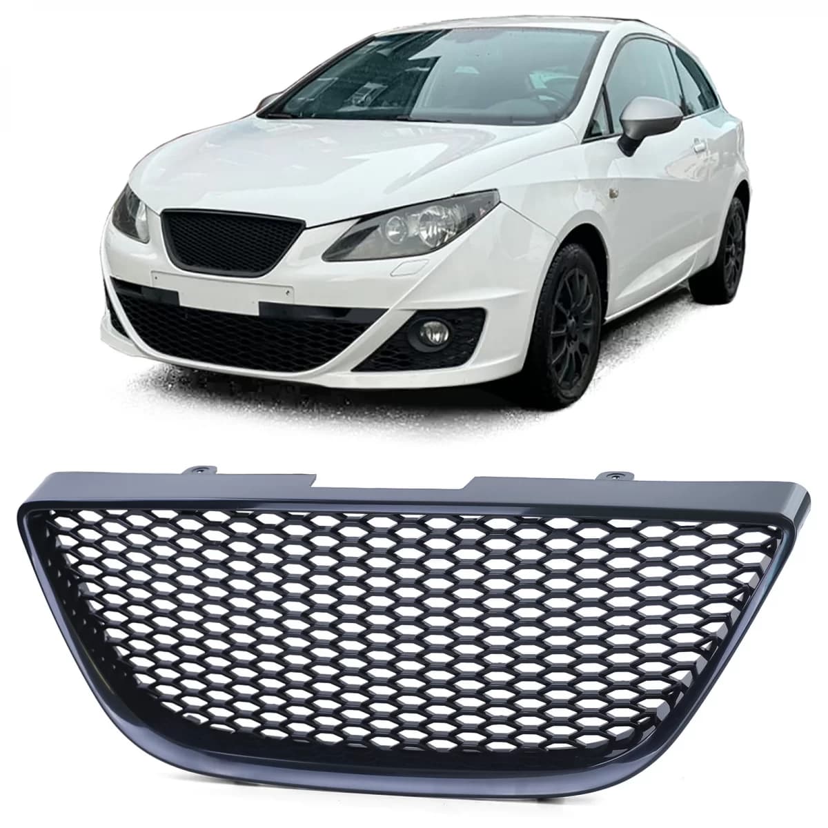 Sport honeycomb grille without emblem black for Seat Ibiza 6J 08-12