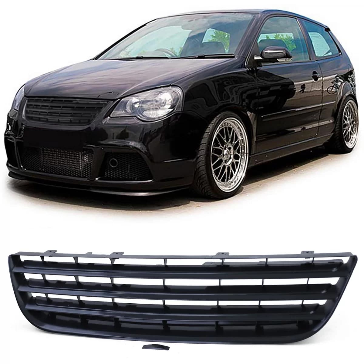 Sport grille without emblem black for VW Polo 9N3 05-09