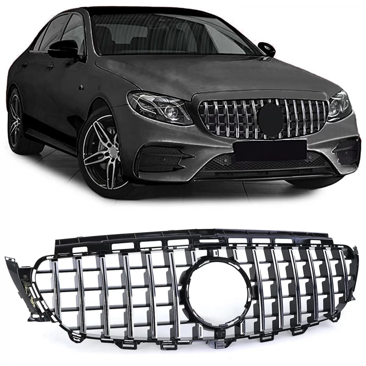 Sport grille black chrome fits for Mercedes E W213 S213 C238 A238 16-20