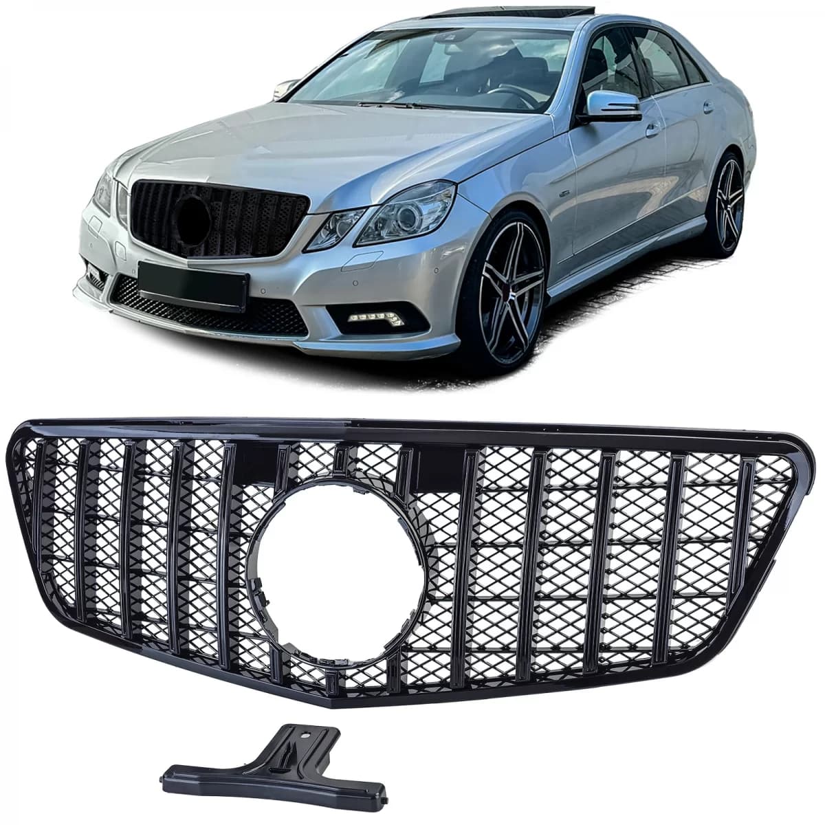 Sport grille black gloss fits Mercedes E W212 S212 pre-facelift 09-13