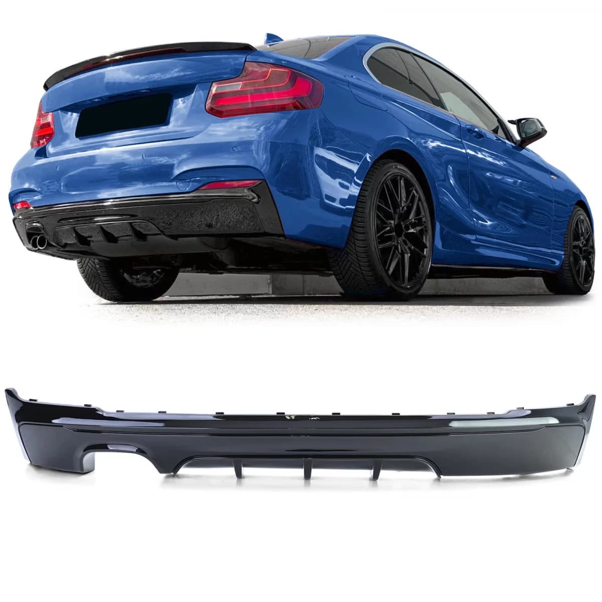 Rear diffuser Performance black gloss fits 2 Series BMW F22 F23 220 225 228 230