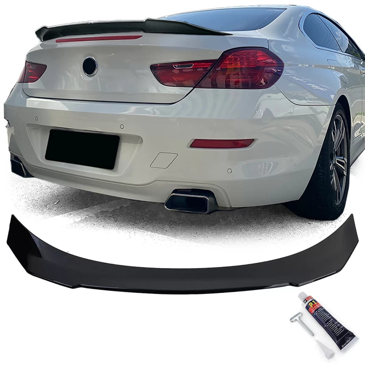 Ducktail rear spoiler black gloss fits 6 Series BMW F12 Convertible F13 Coupe 11-18