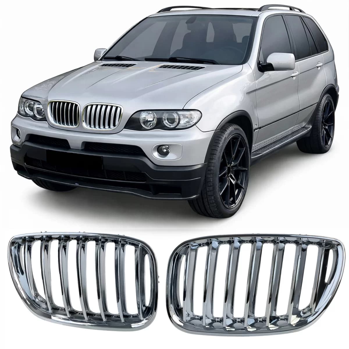 Sport grille front grill chrome fits for BMW X5 E53 1999-2003