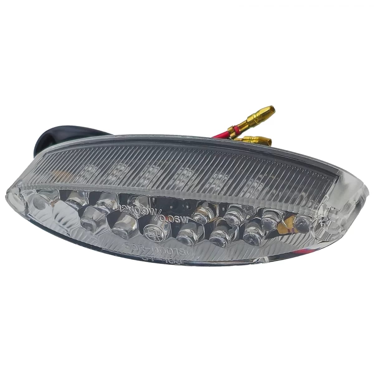 Universal motorcycle LED mini oval tail light smoke with license plate illumination