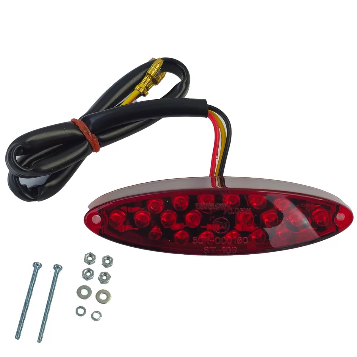 Universal motorcycle LED tail light DROP clear lens red with E-mark