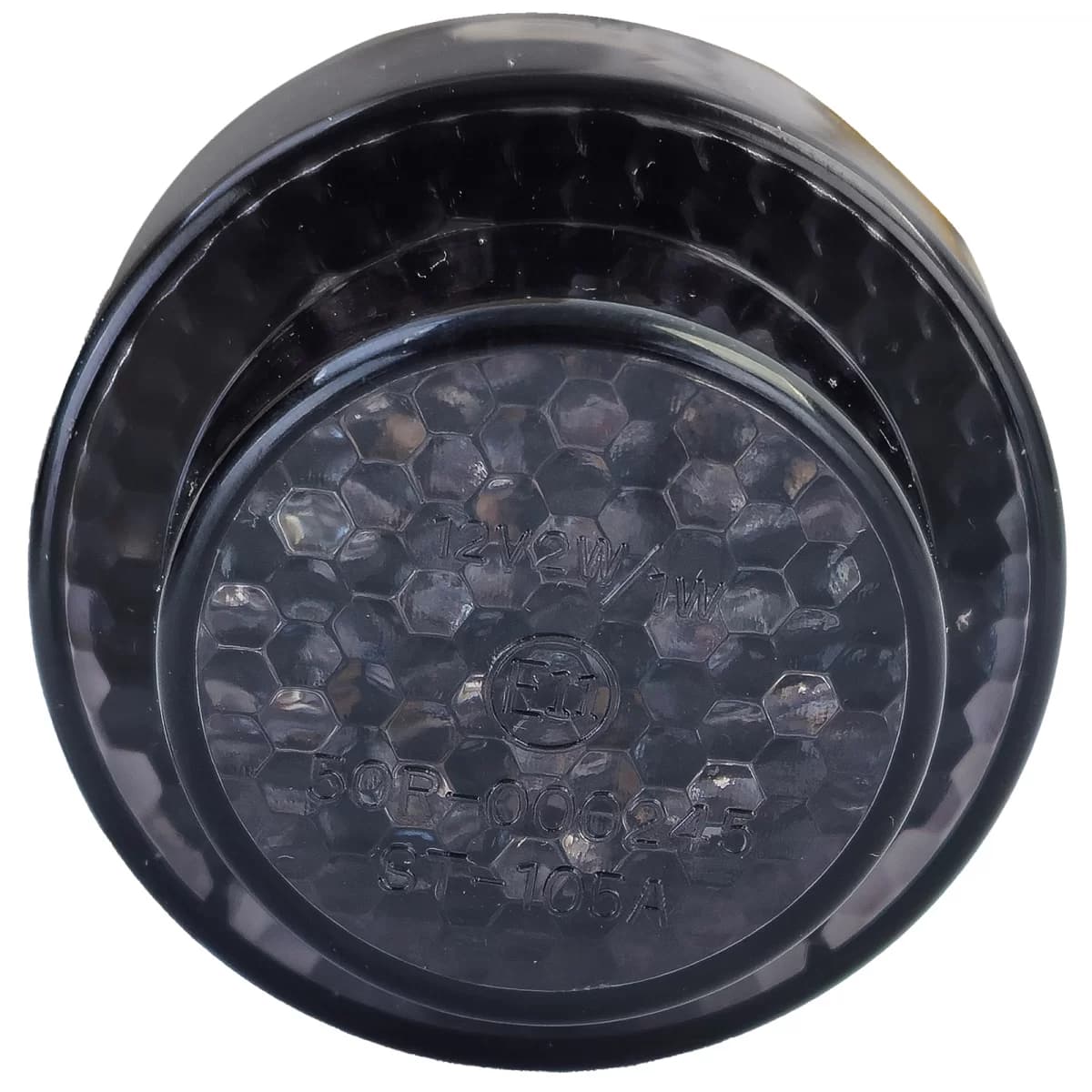 Motorcycle LED Taillight Button Universal Custom Black Tinted with E-Mark