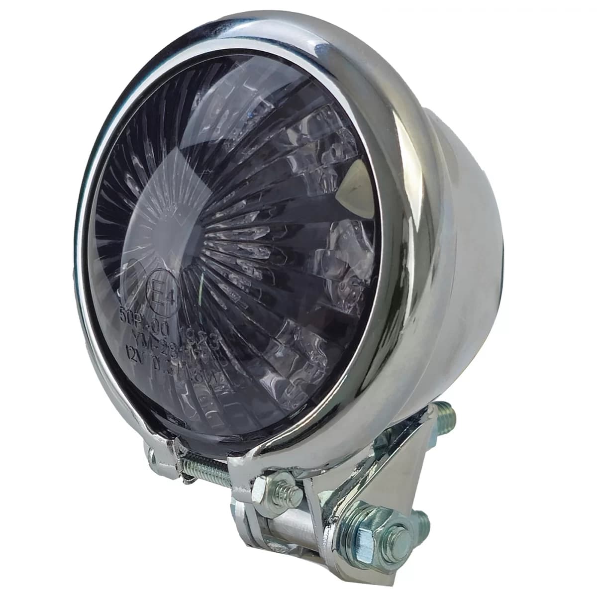 Universal motorcycle LED tail light Bates style smoke chrome with E-mark