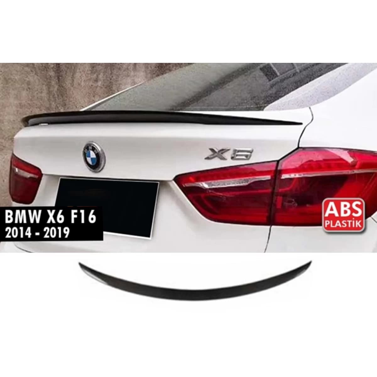 X6 F16 Rear Spoiler Piano Black ABS / 2014-2019