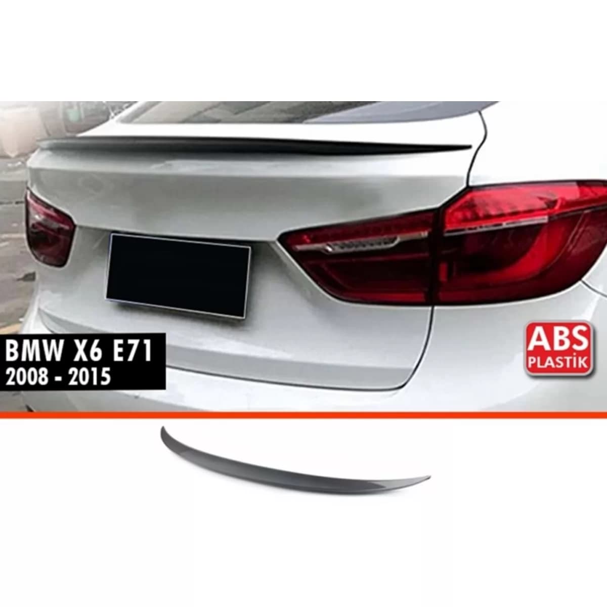 X6 E71 Rear Spoiler Piano Black ABS / 2008-2015