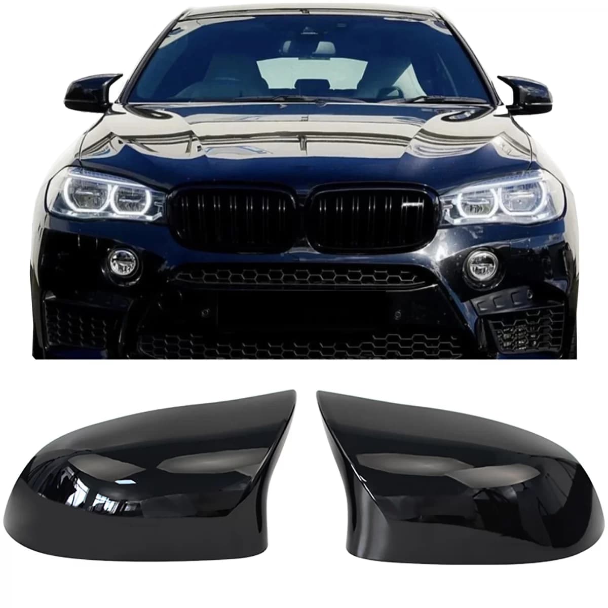 Replacement mirror caps gloss black suitable for BMW X3 F25 X4 F26 X5 F15 X6 F16