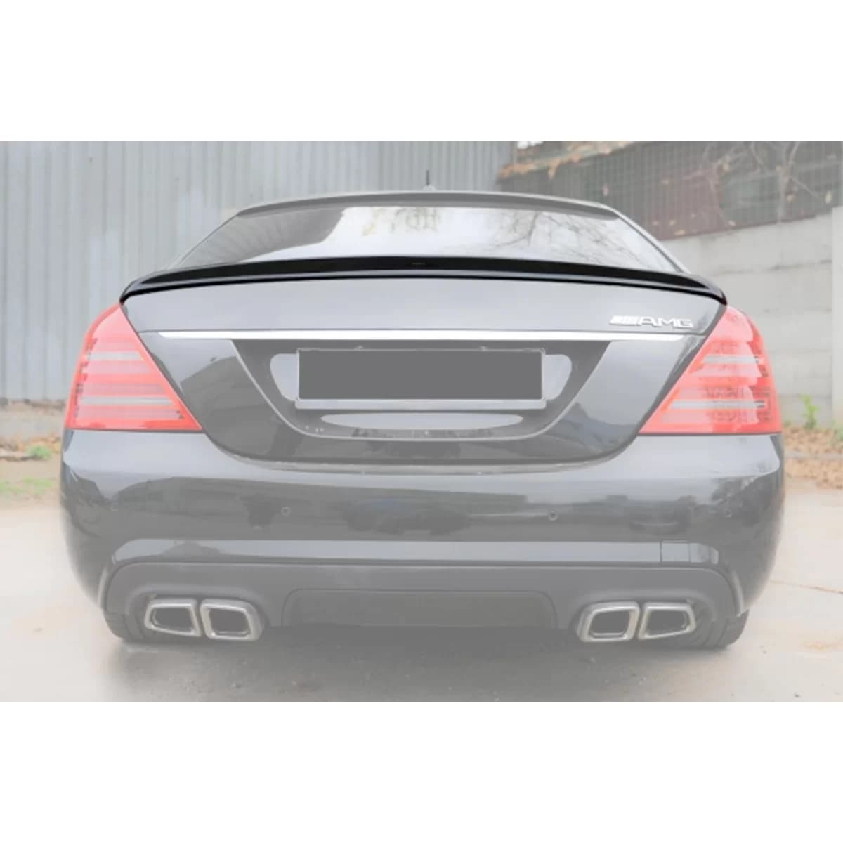 A Design type trunk spoiler suitable for Mercedes S-Class W221 2005-2011, unpainted