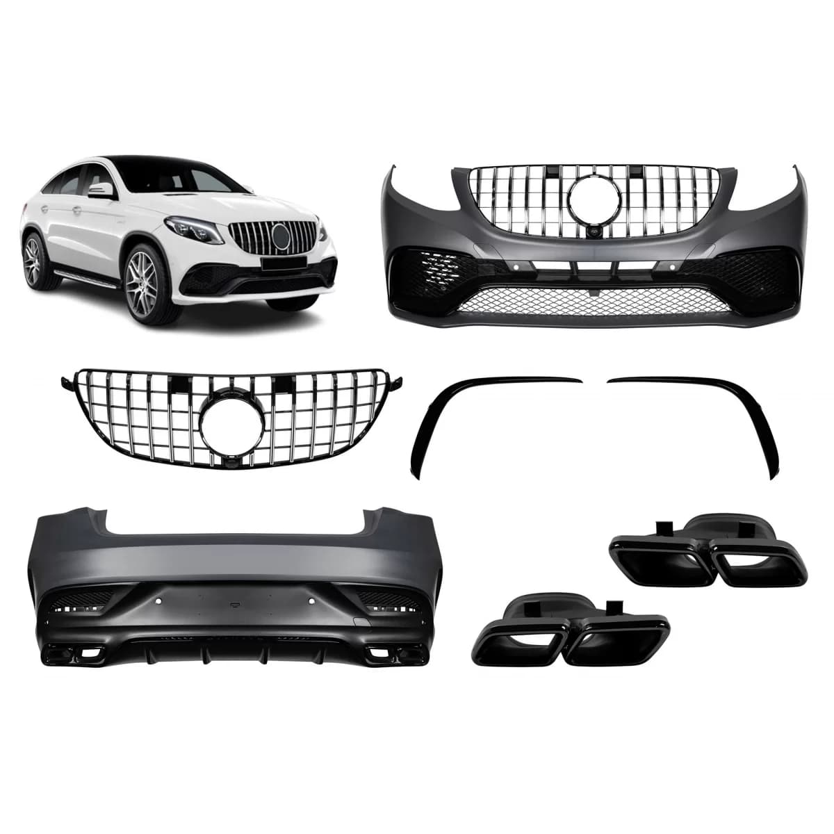 Tuning package type 63 suitable for Mercedes GLE Coupe C292 2016-2019 with rear bumper