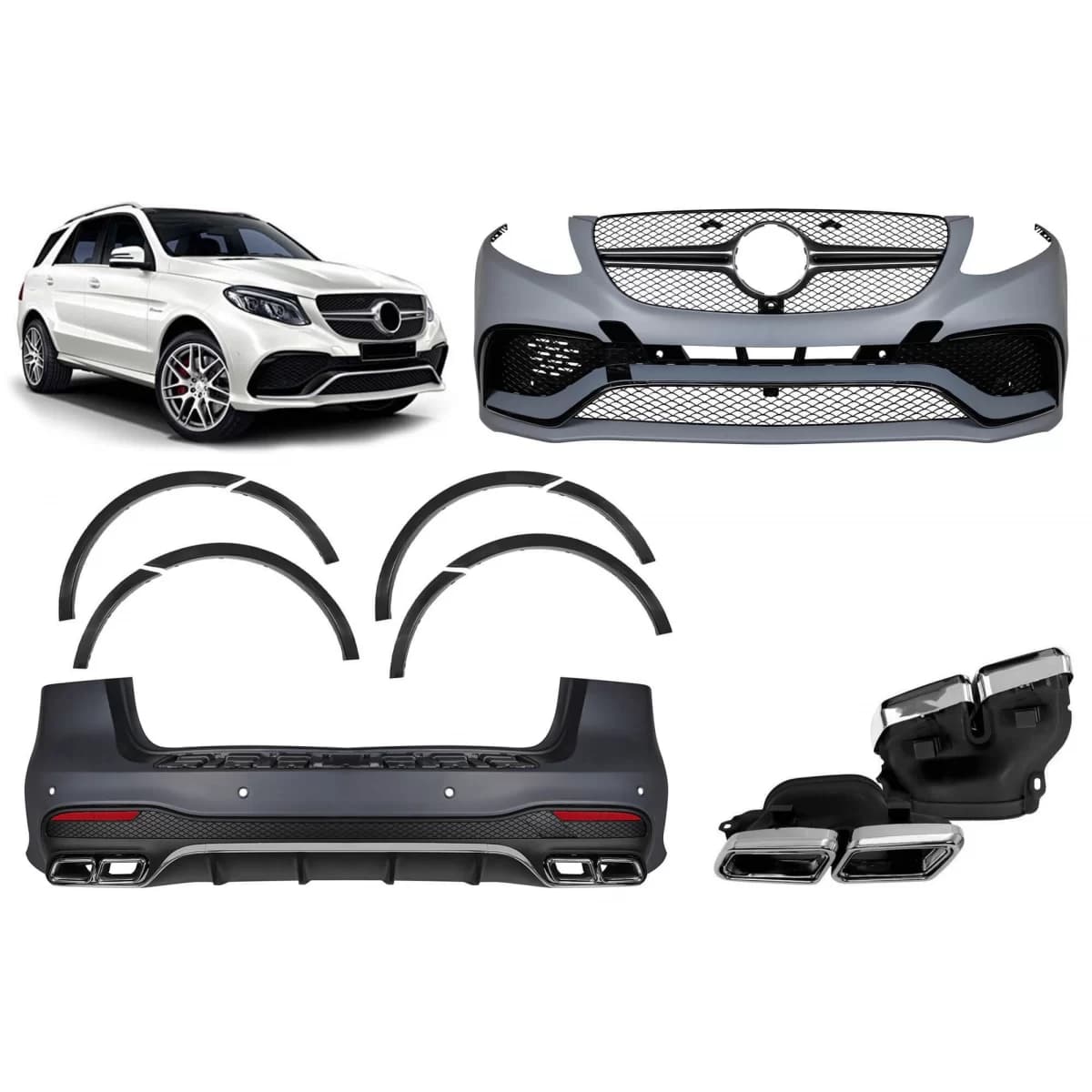 A Design package type 63 suitable for Mercedes GLE W166 2015-2019 with rear bumper