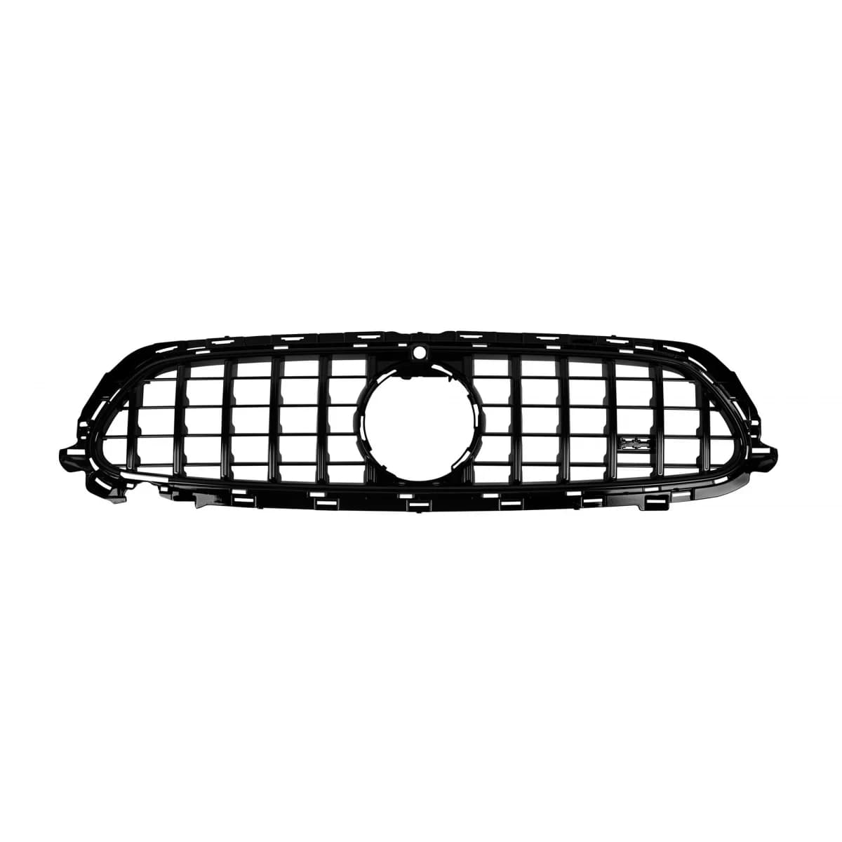 Black lacquer GT type grille suitable for Mercedes E-Class W213 sedan, S213 estate, C238 coupe, A238 cabrio A Design Sport line & Avantgarde, E53 A Design after 2020 with opening for camera