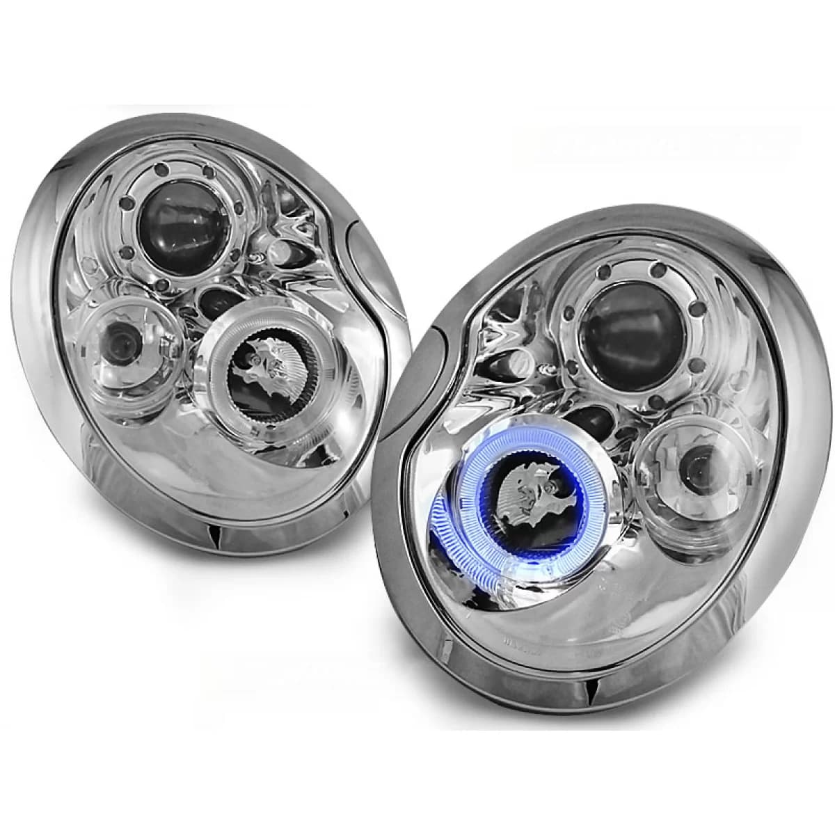 HEADLIGHTS ANGEL EYES CHROME fits BMW MINI (COOPER) 01-04