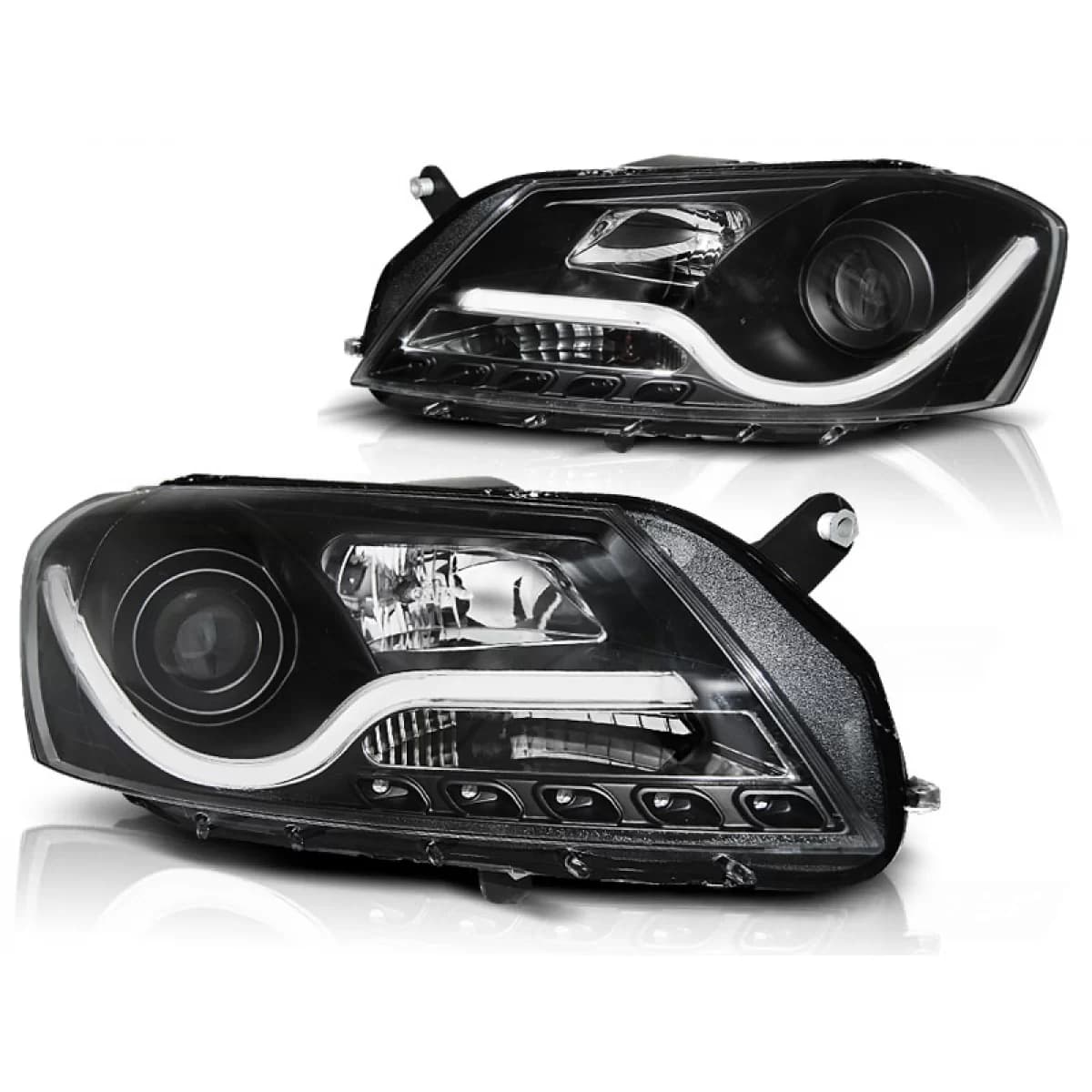 HEADLIGHTS TUBE LIGHT BLACK fits VW PASSAT B7 10.10-10.14
