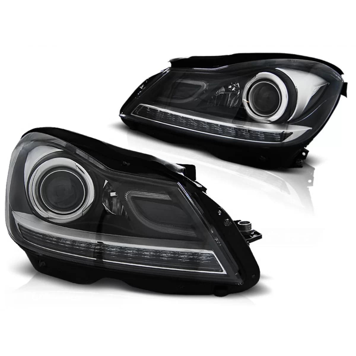 HEADLIGHTS BLACK fits MERCEDES W204 11-14