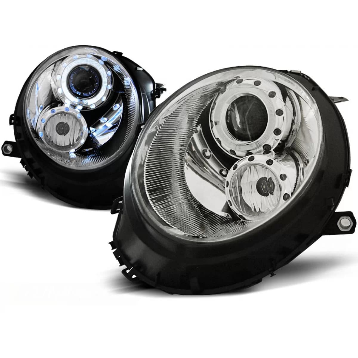 HEADLIGHTS ANGEL EYES CHROME fits BMW MINI (COOPER) 06-14