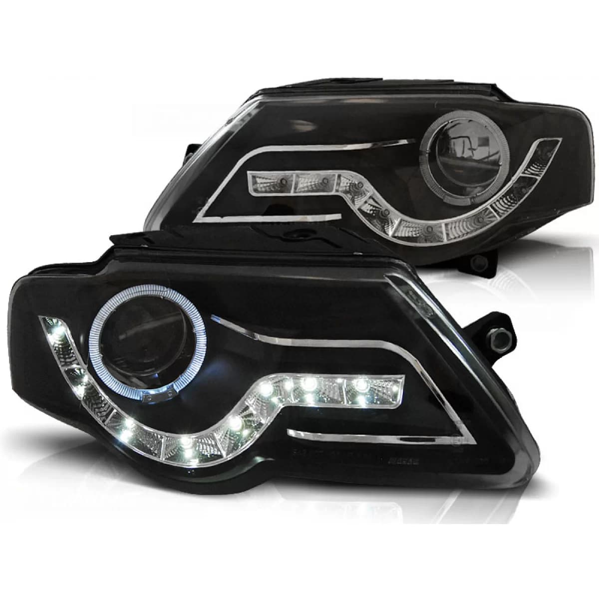 HEADLIGHTS DAYLIGHT BLACK fits VW PASSAT B6 3C 03.05-10