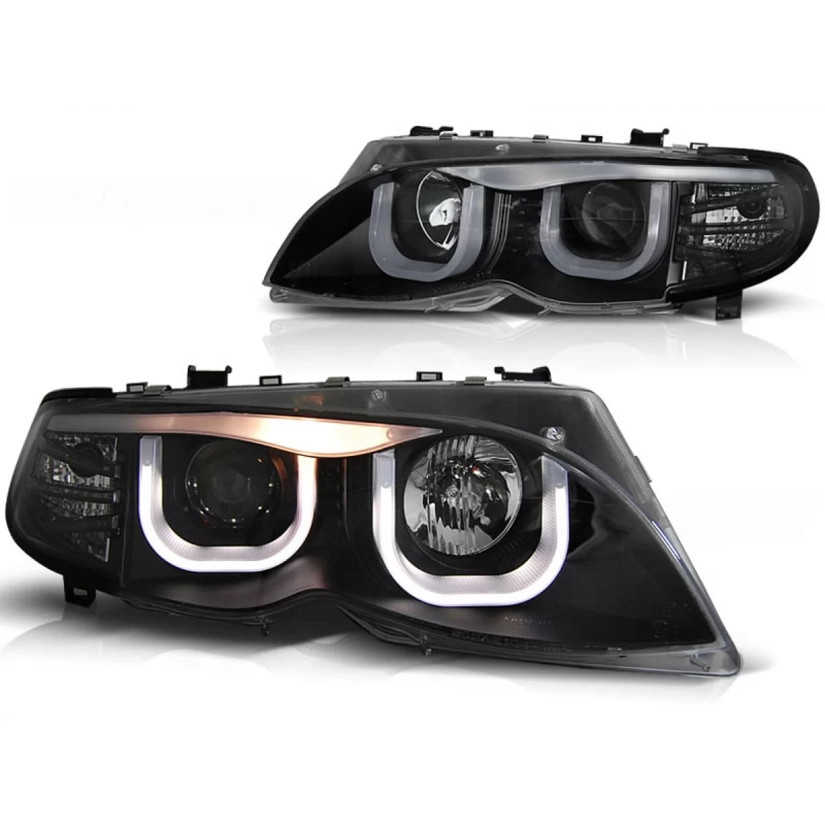 HEADLIGHTS ANGEL EYES 3D BLACK fits BMW E46 09.01-03.05 S/T BLACK