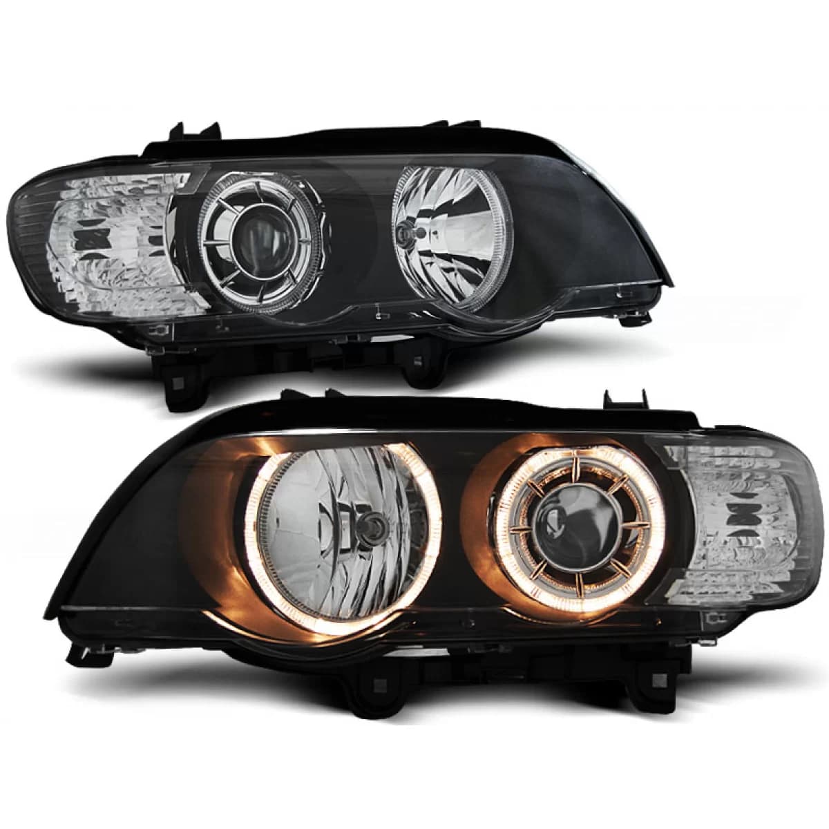 HEADLIGHTS ANGEL EYES BLACK fits BMW X5 E53 09.99-10.03
