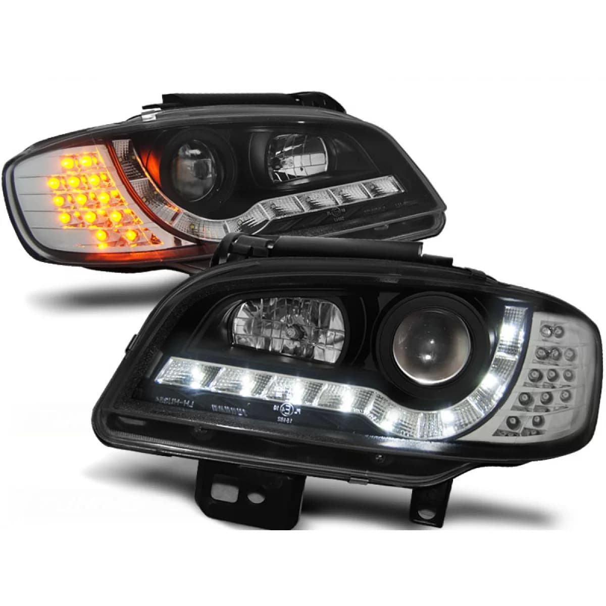 HEADLIGHTS DAYLIGHT BLACK fits SEAT IBIZA/CORDOBA 09.99-03.02