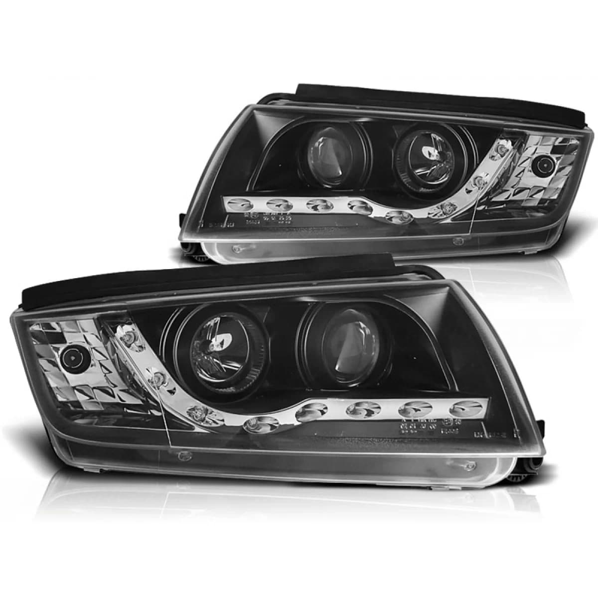 HEADLIGHTS DAYLIGHT BLACK fits SKODA FABIA 12.99-08