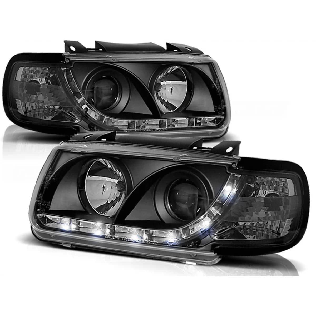HEADLIGHTS DAYLIGHT BLACK fits VW POLO 6N 10.94-09.99 HATCHBACK