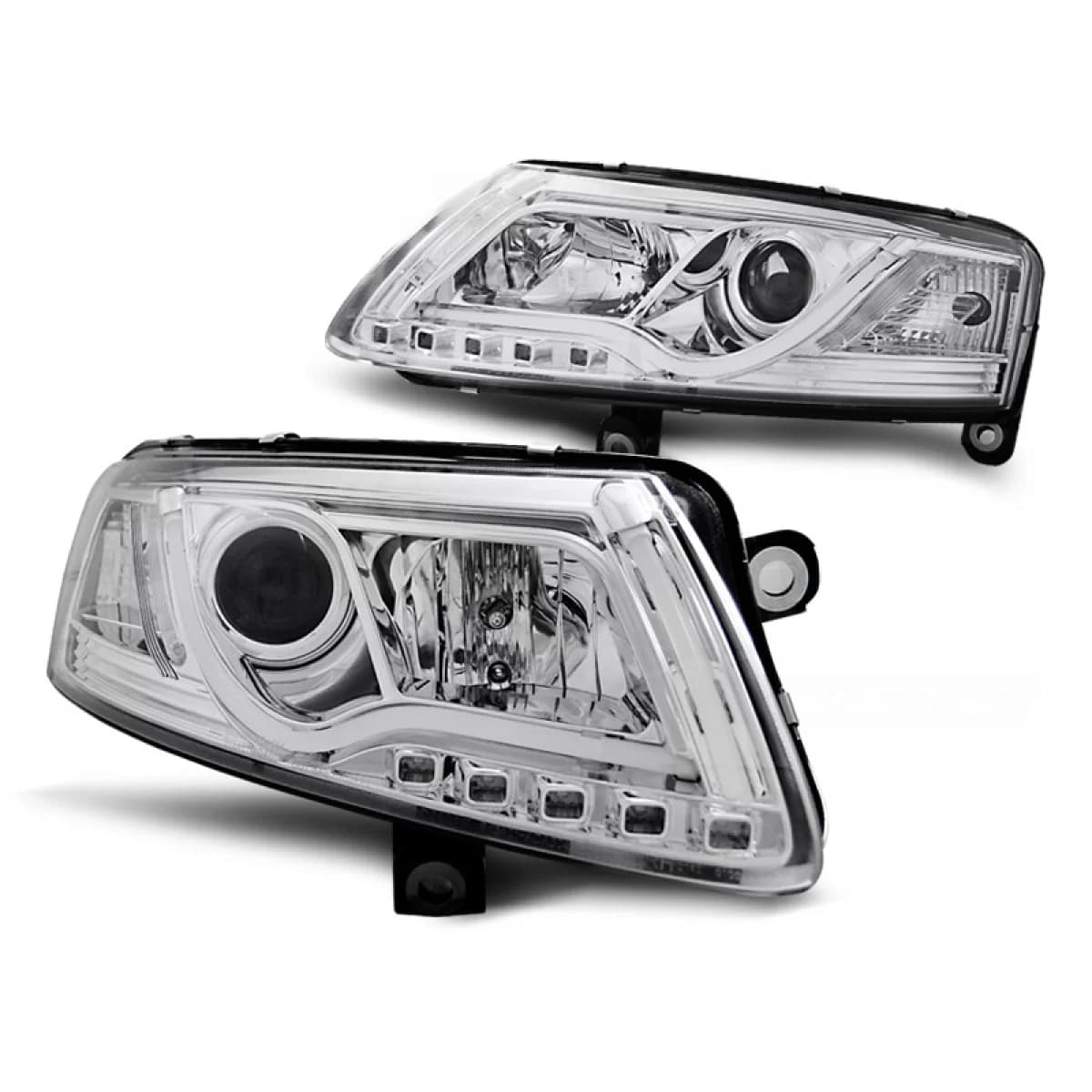 HEADLIGHTS TUBE LIGHT CHROME fits AUDI A6 C6 04.04-08