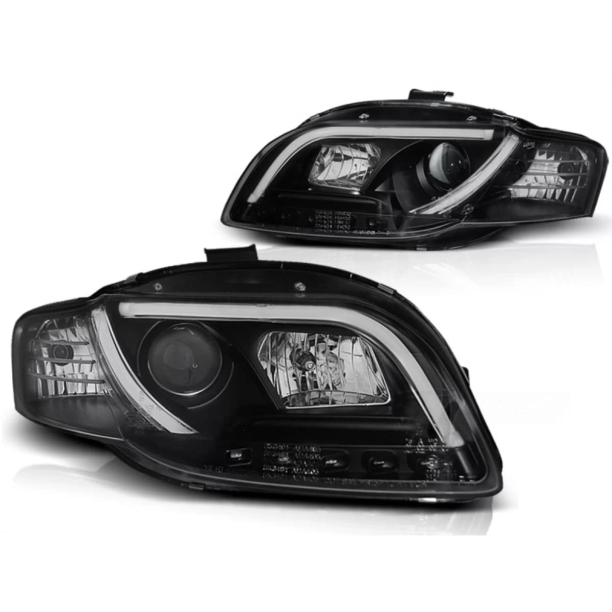 HEADLIGHTS TUBE LIGHT BLACK fits AUDI A4 B7 11.04-03.08