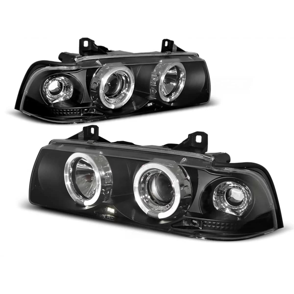 HEADLIGHTS ANGEL EYES BLACK fits BMW E36 12.90-08.99 C/C