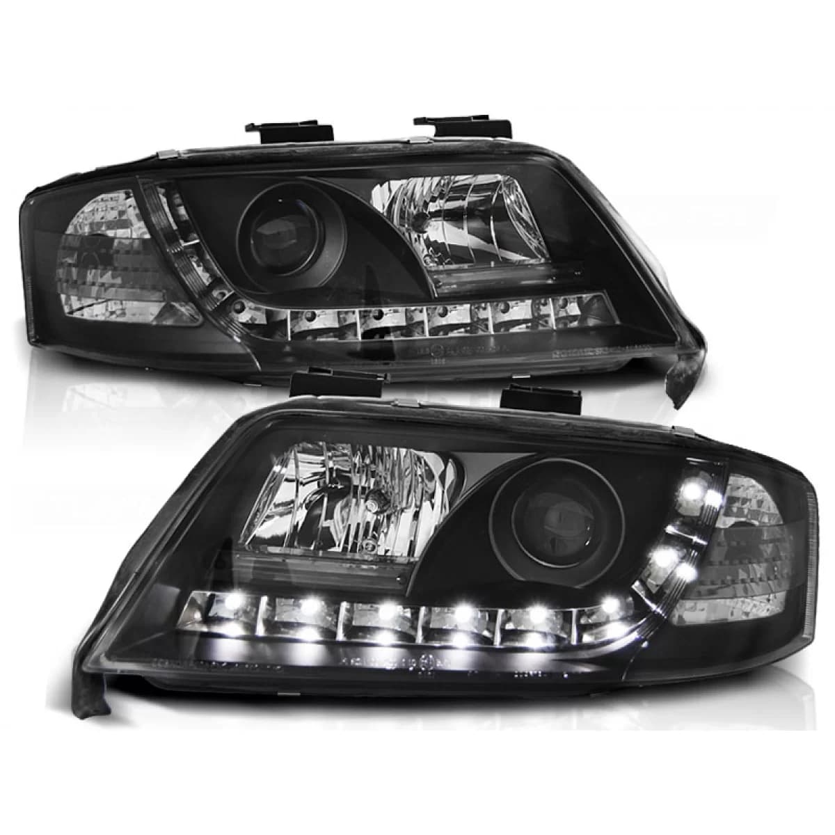 HEADLIGHTS DAYLIGHT BLACK fits AUDI A6 06.01-05.04