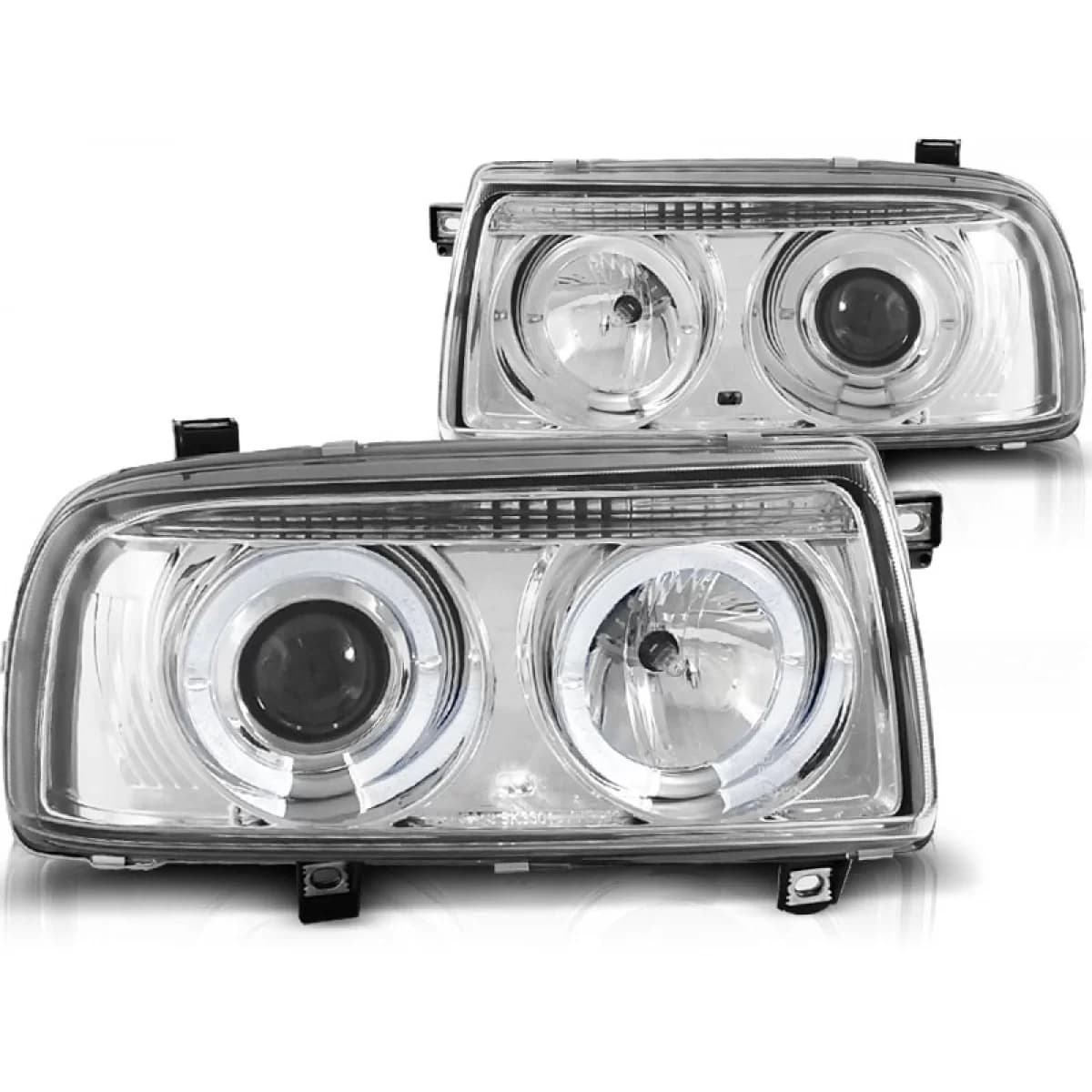 HEADLIGHTS ANGEL EYES CHROME fits VW VENTO 01.92-08.98