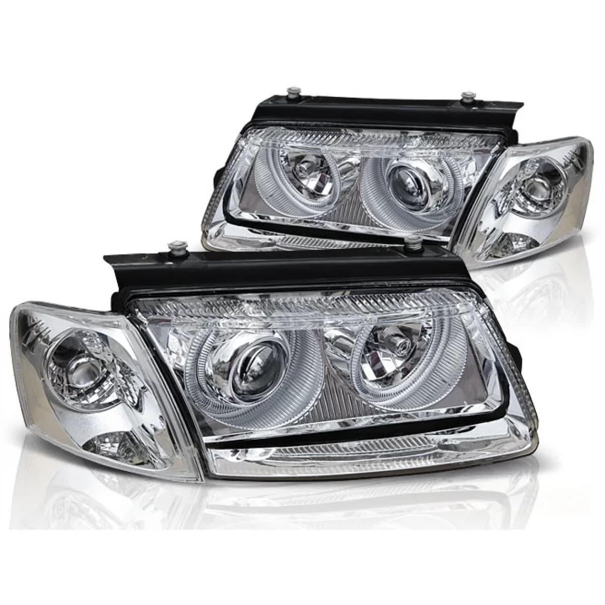 HEADLIGHTS ANGEL EYES CHROME fits VW PASSAT B5 3B 11.96-08.00