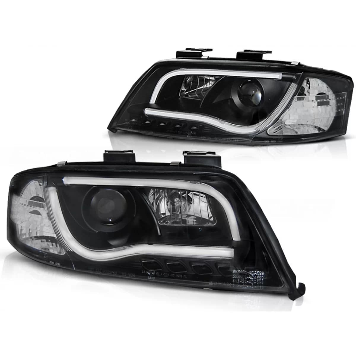 HEADLIGHTS TUBE LIGHT BLACK fits AUDI A6 06.01-05.04