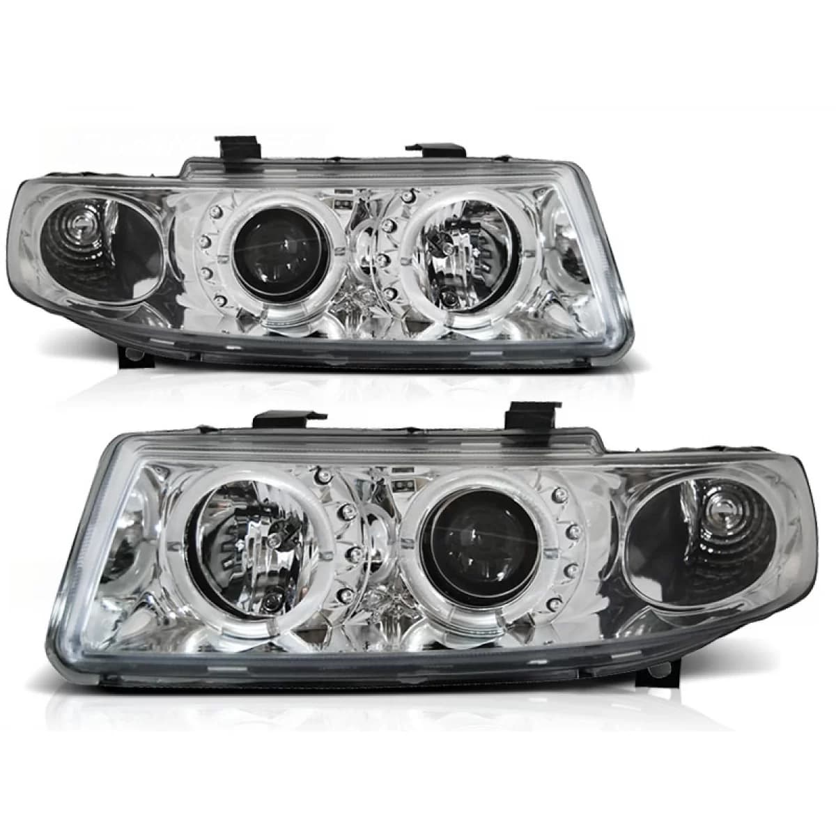 HEADLIGHTS ANGEL EYES CHROME fits SEAT LEON / TOLEDO 04.99-08.04