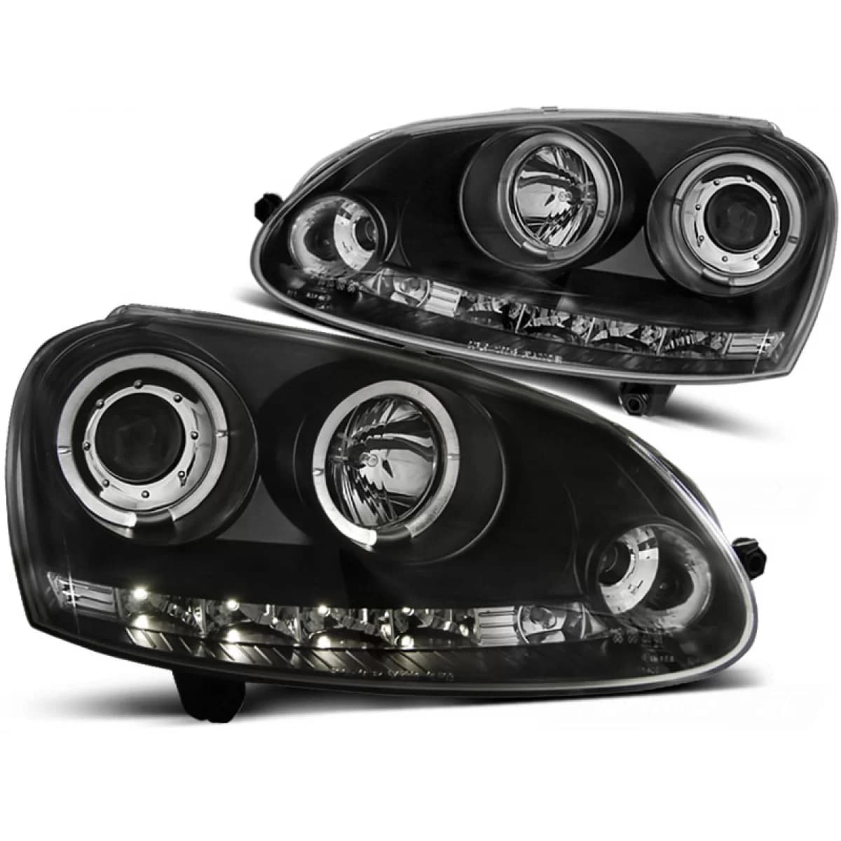 HEADLIGHTS ANGEL EYES BLACK fits VW GOLF 5 10.03-09
