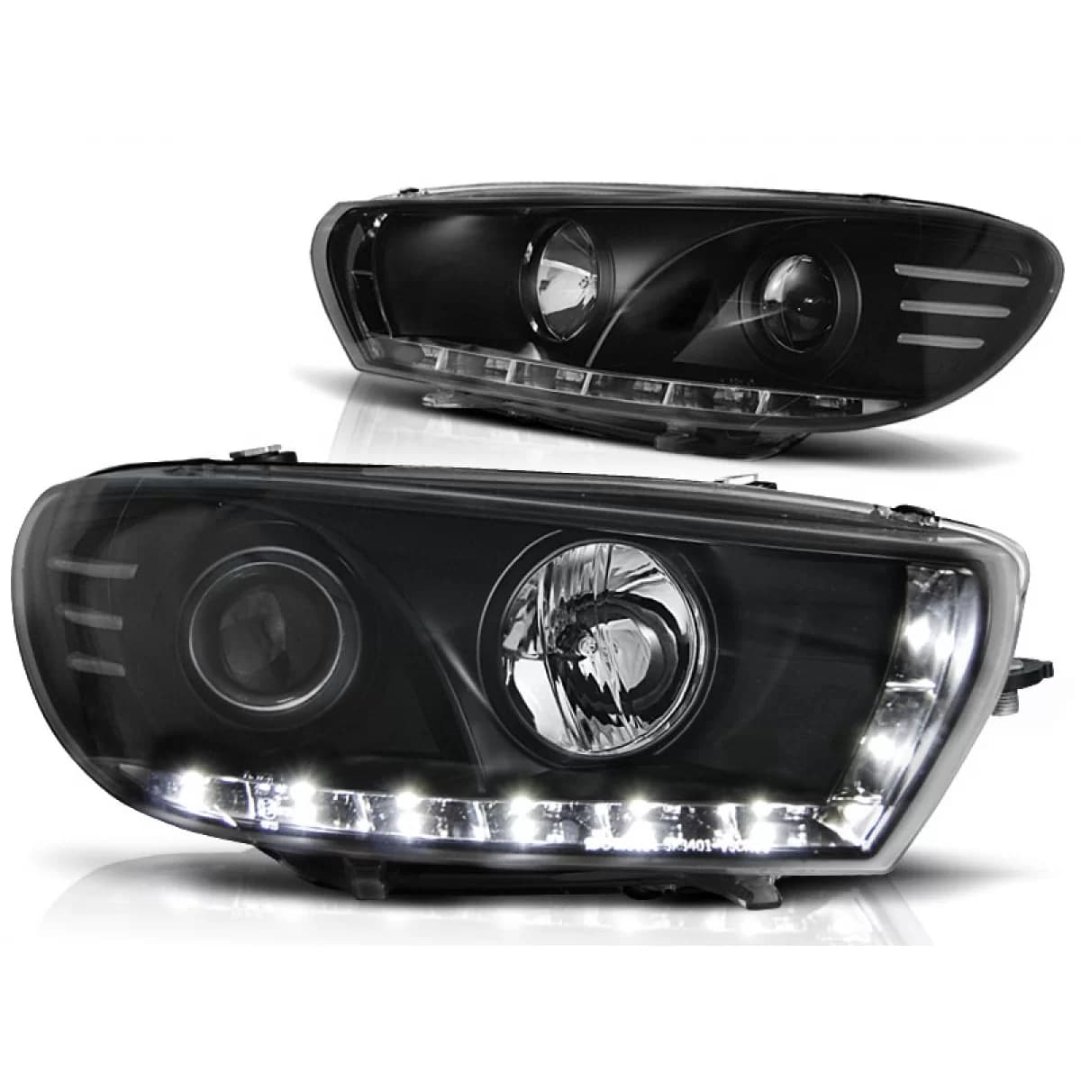 HEADLIGHTS DAYLIGHT BLACK fits VW SCIROCCO 08-04.14