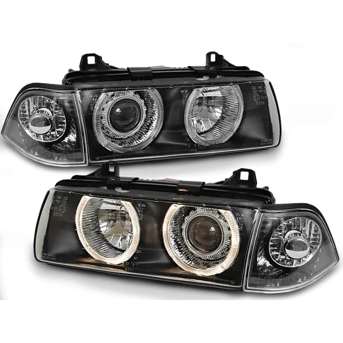 HEADLIGHTS ANGEL EYES BLACK fits BMW E36 12.90-08.99 COUPE CABRIO