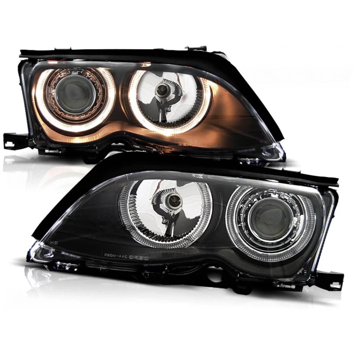 HEADLIGHTS ANGEL EYES BLACK fits BMW E46 09.01-03.05 S/T