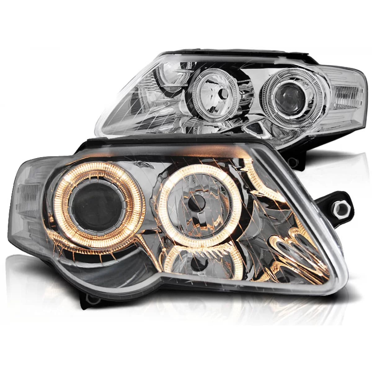 HEADLIGHTS ANGEL EYES CHROME fits VW PASSAT B6 3C 03.05-10
