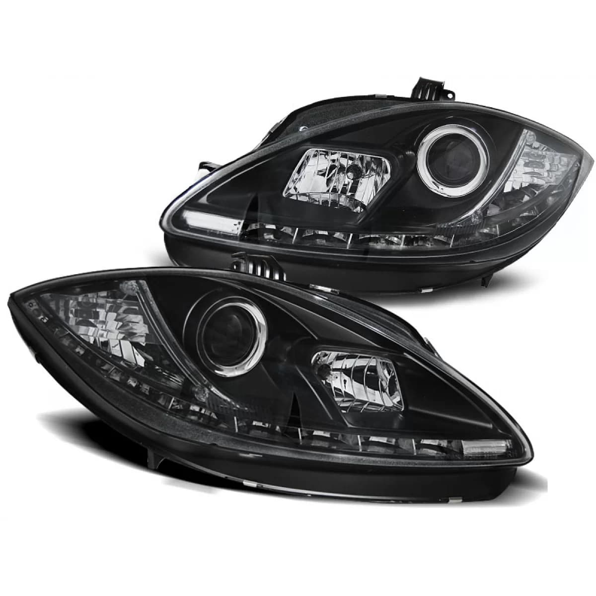 HEADLIGHTS DAYLIGHT BLACK fits SEAT LEON ALTEA 09-12