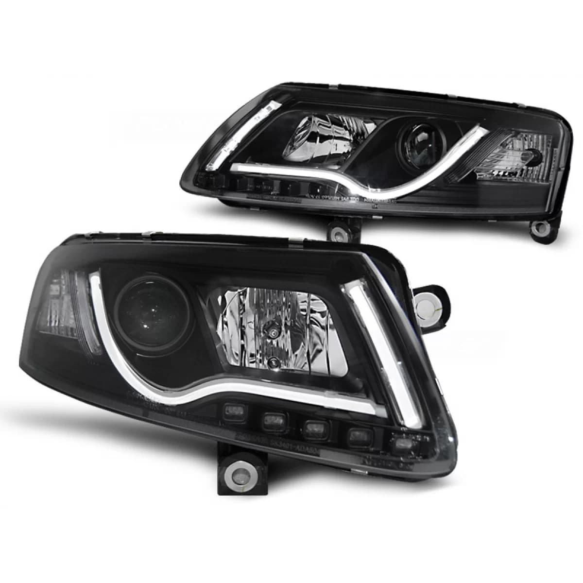 HEADLIGHTS TUBE LIGHT DRL BLACK fits AUDI A6 C6 04.04-08