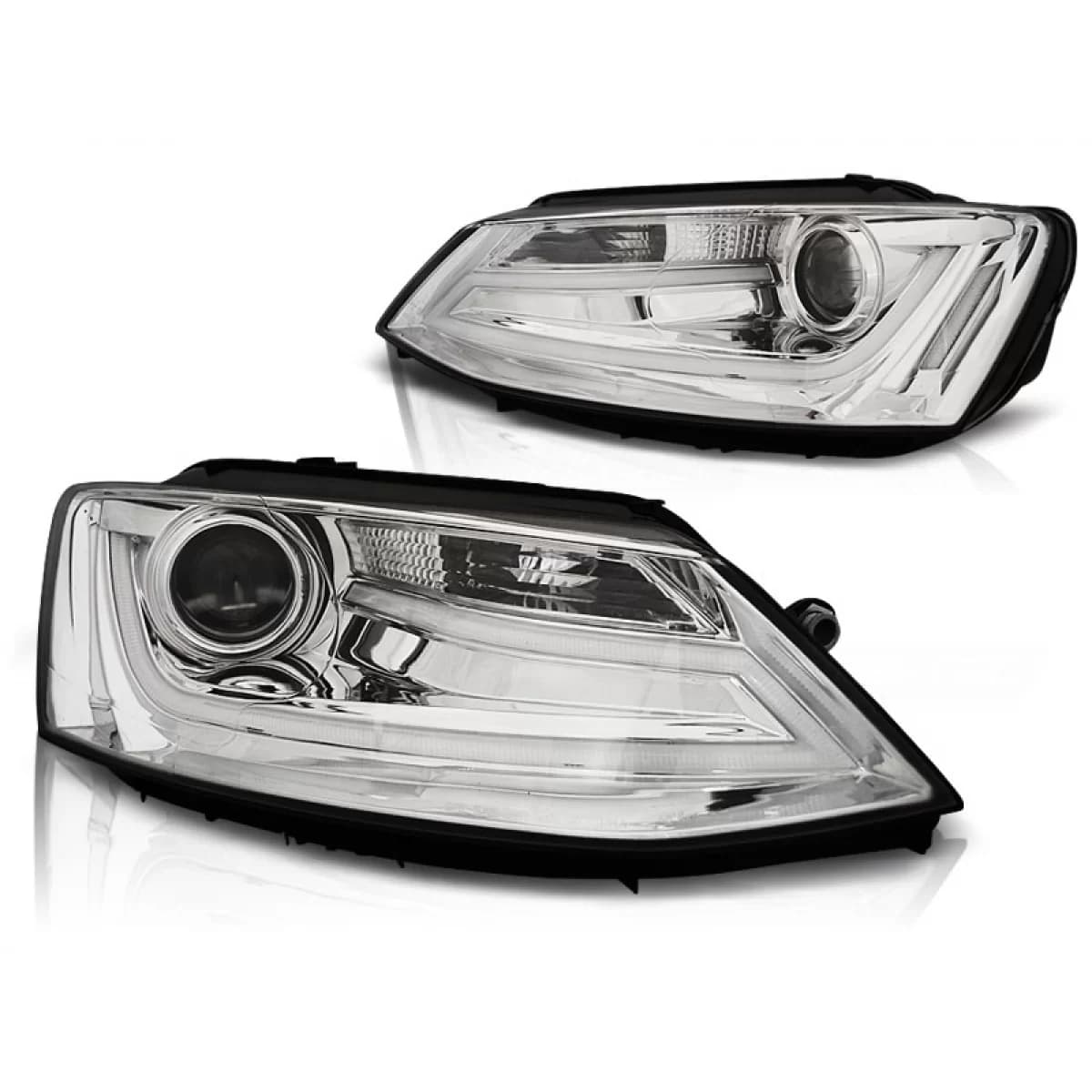 HEADLIGHTS TUBE LIGHT CHROME fits VW JETTA VI 1.11-18