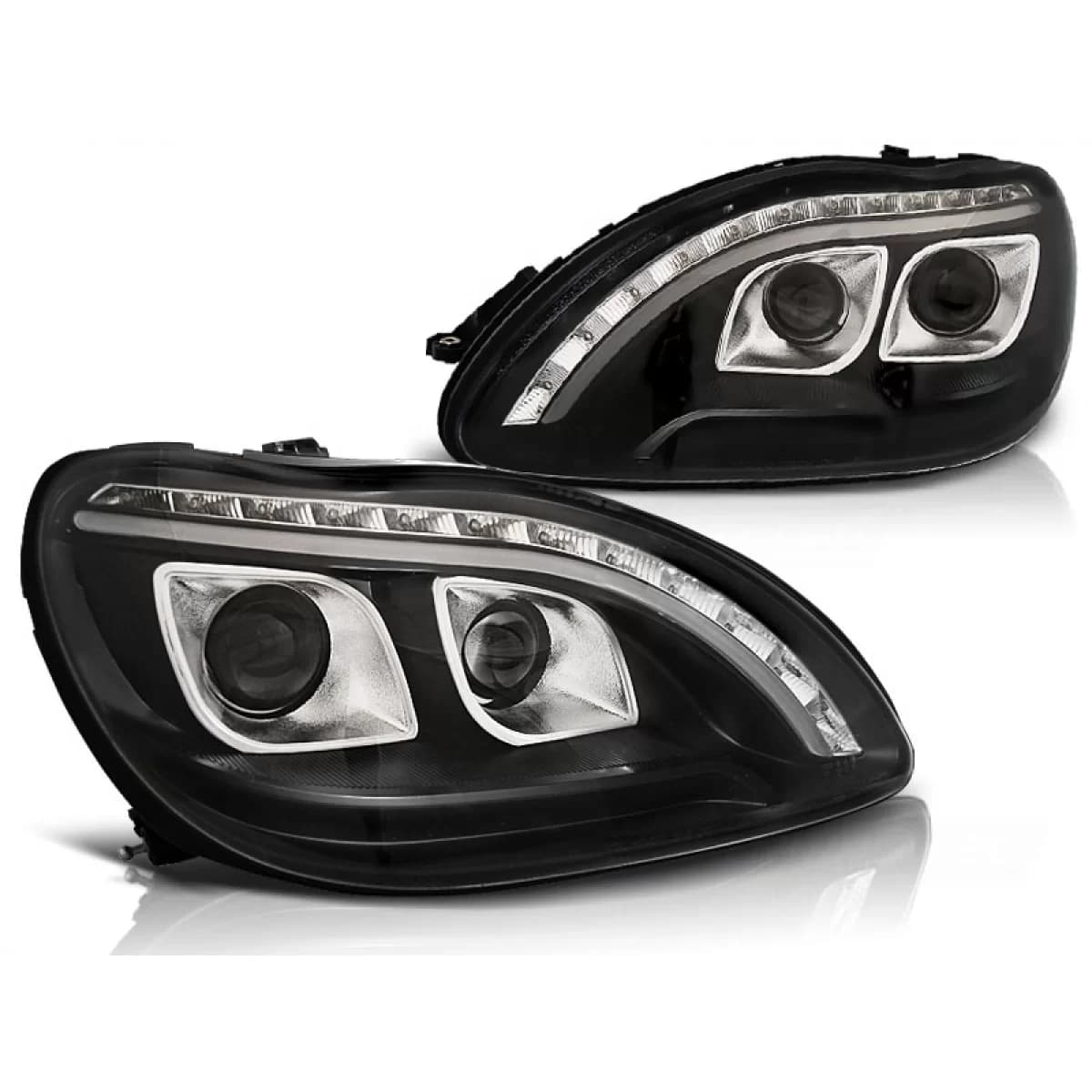 HEADLIGHTS TUBE LIGHT BLACK fits MERCEDES W220 S-KLASA 09.98-05.05