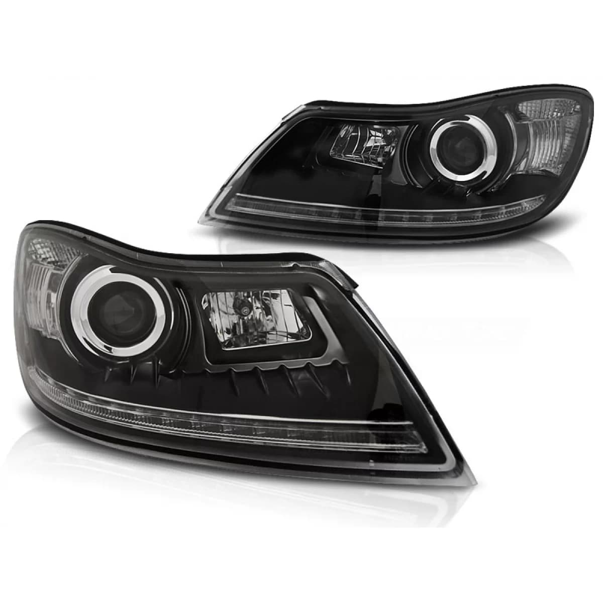 HEADLIGHTS DAYLIGHT BLACK fits SKODA OCTAVIA 09-12